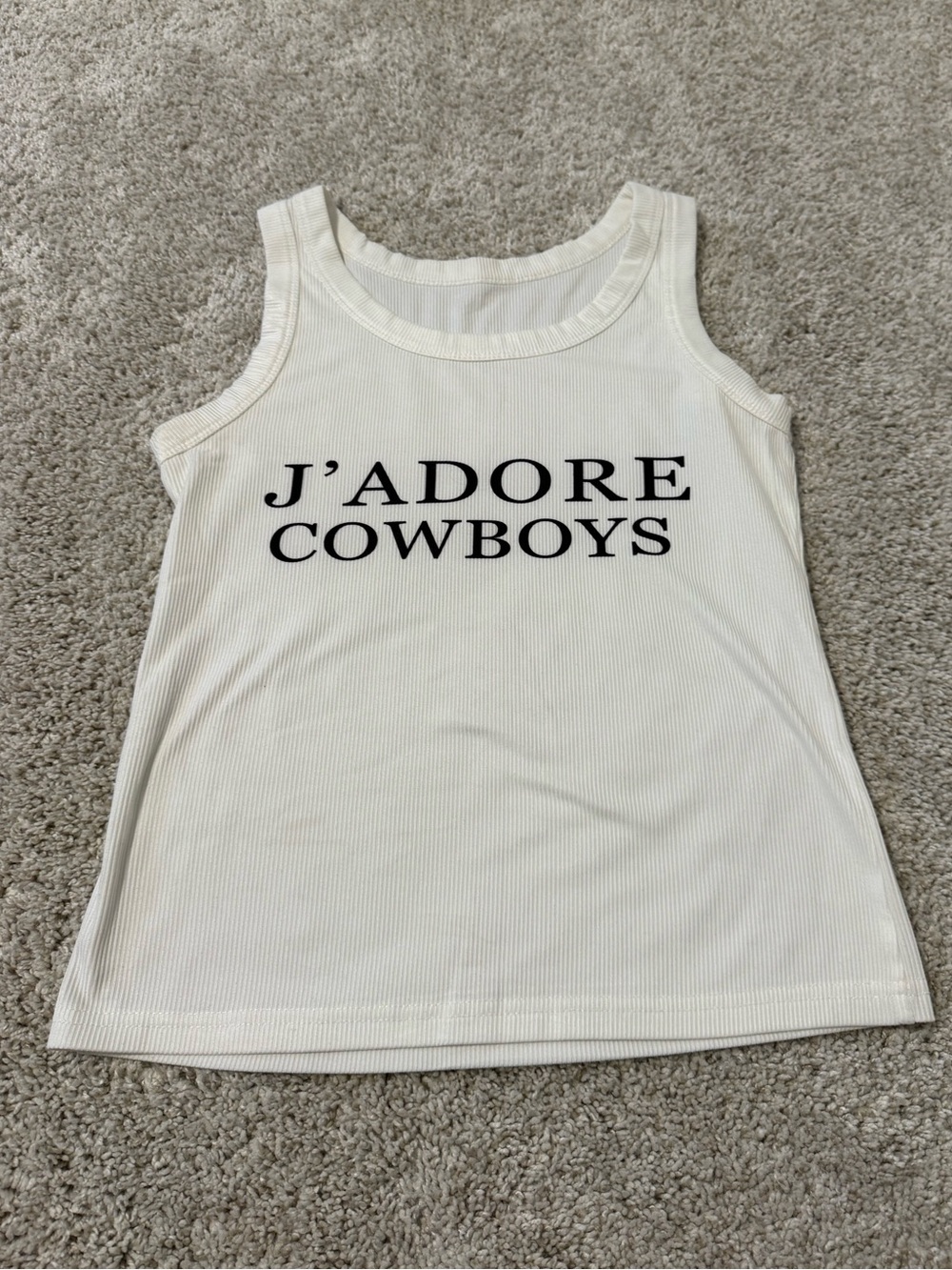 Cream Graphic Tank Top - J'Adore Cowboys